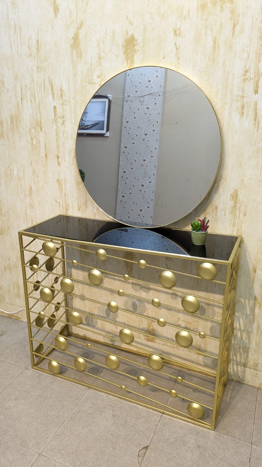 Console with Brand New Wall Mounted Mirror