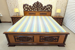 Teak Wood & Teak Ply King Size Bed Set