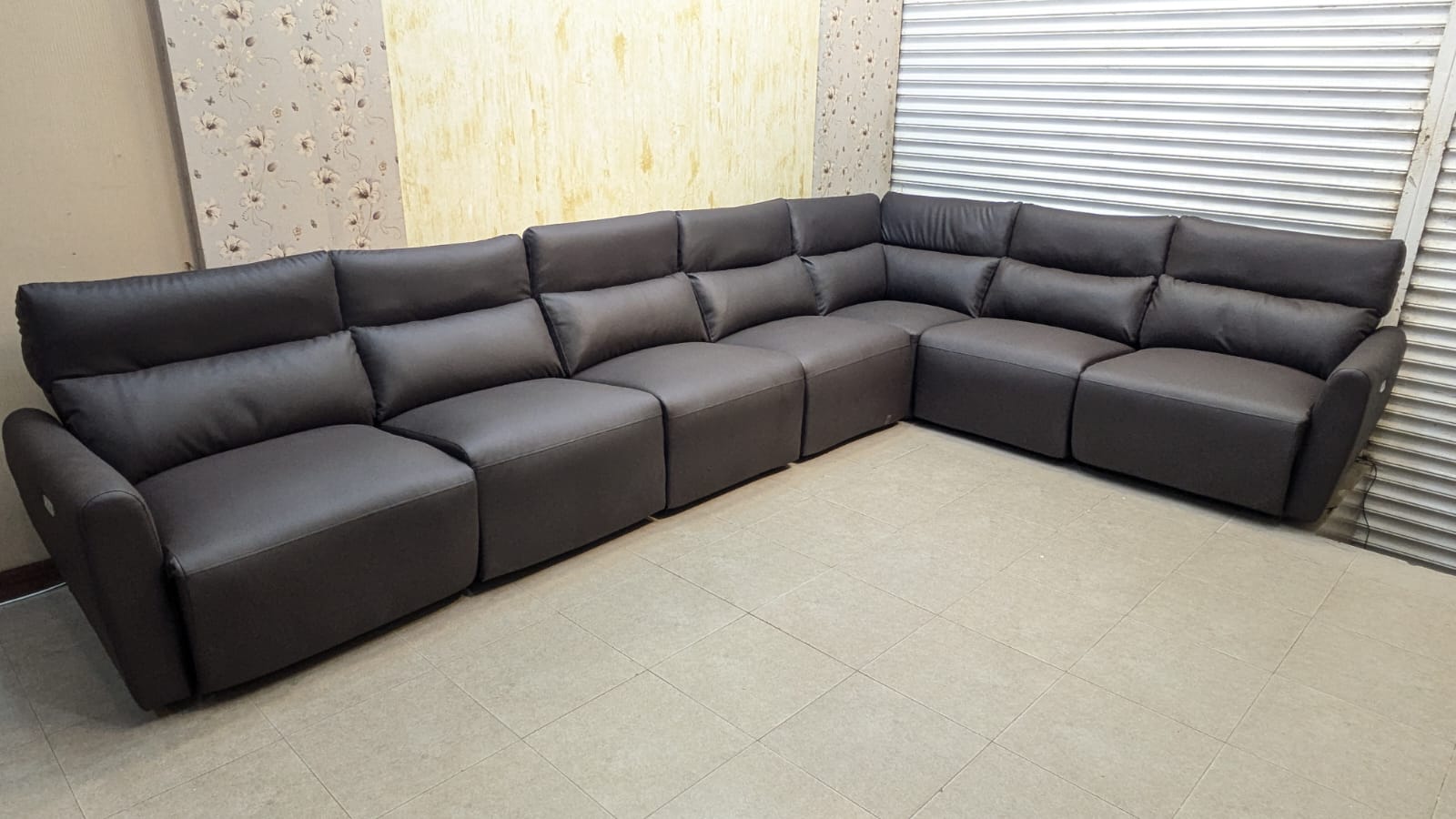 Imported 7 Seater Sectional Sofa Set with Power Reclining Seats
