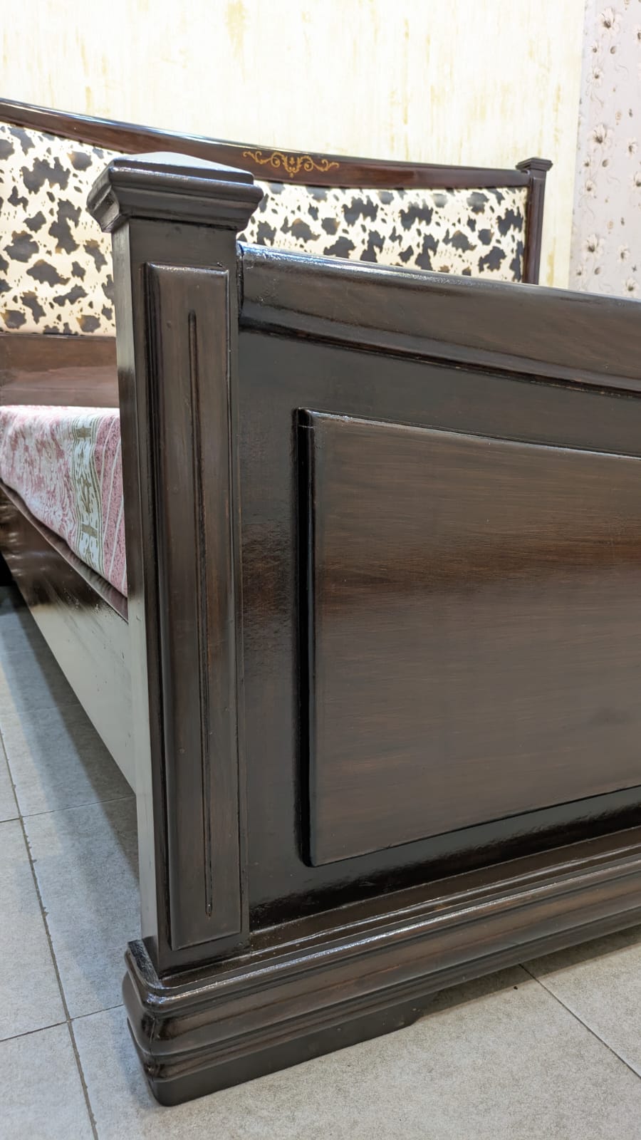 Sheesham Wood King Size Bed With 1 Side Table