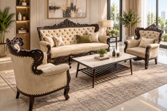 Solid Sheesham Wood Chinioti 5-Seater Sofa Set