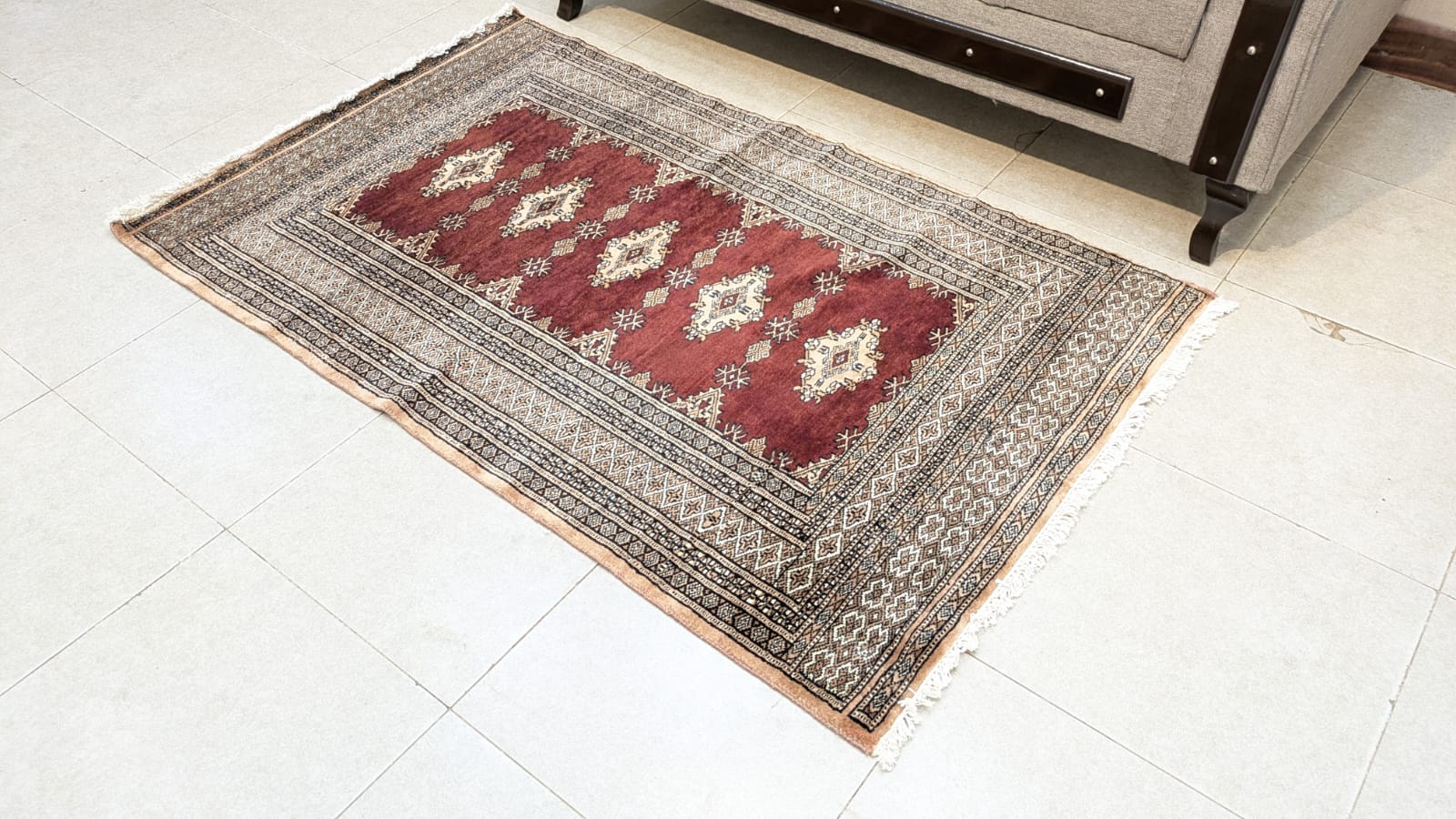 Vintage PAK Jaldar Hand Knotted Carpet