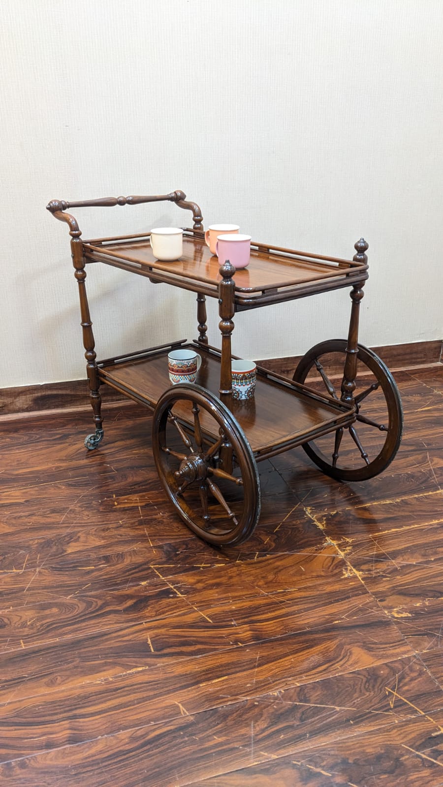 Solid Sheesham Wood Serving Cart