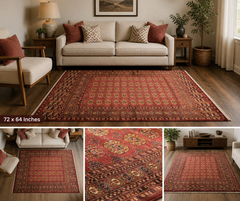 Vintage Bokhara Hand Knotted Carpet
