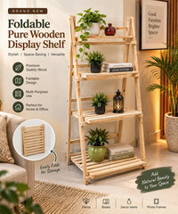 Brand New Pure Wooden Foldable Display Shelf