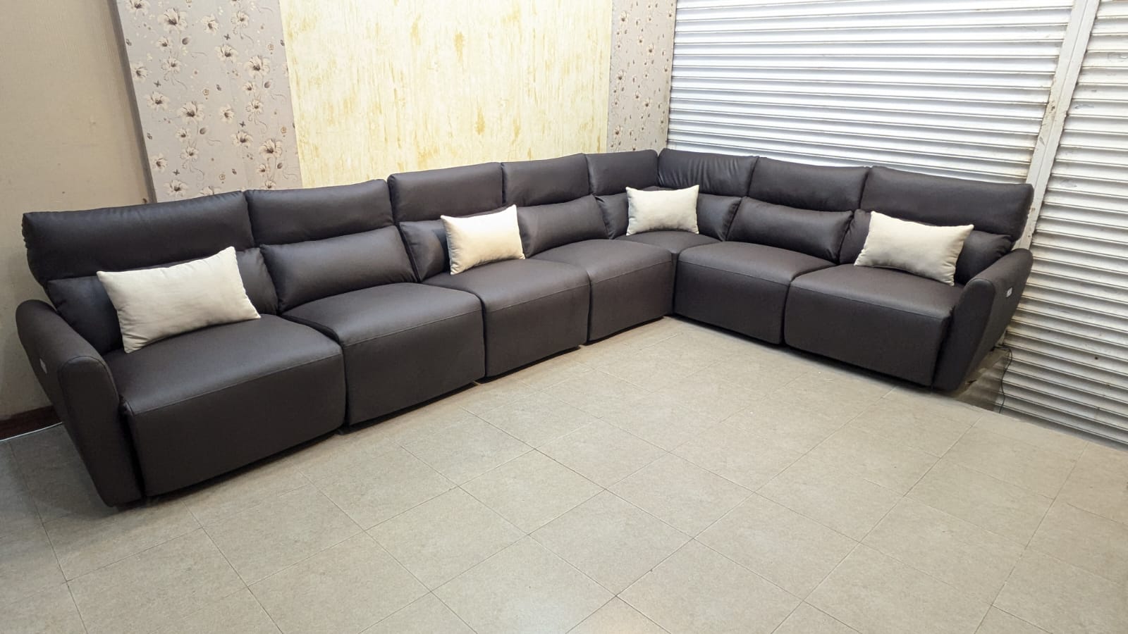 Imported 7 Seater Sectional Sofa Set with Power Reclining Seats