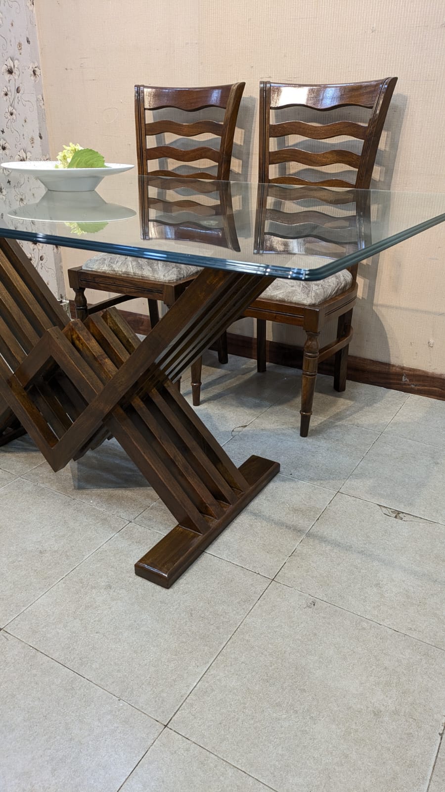 Solid Sheesham Wood 6 Seater Dining Table