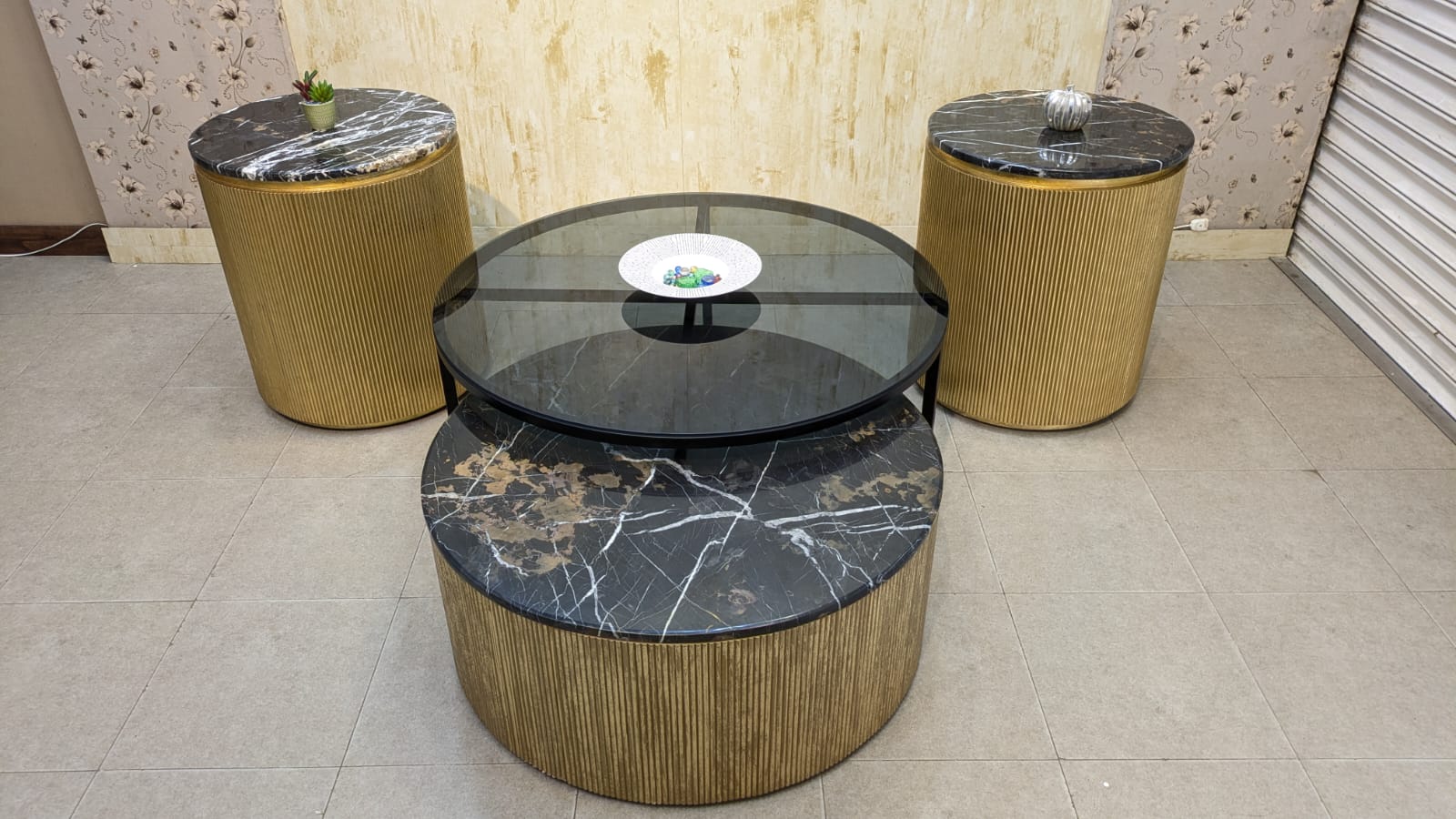 4 Pieces Nesting Coffee Tables with Side Tables Set