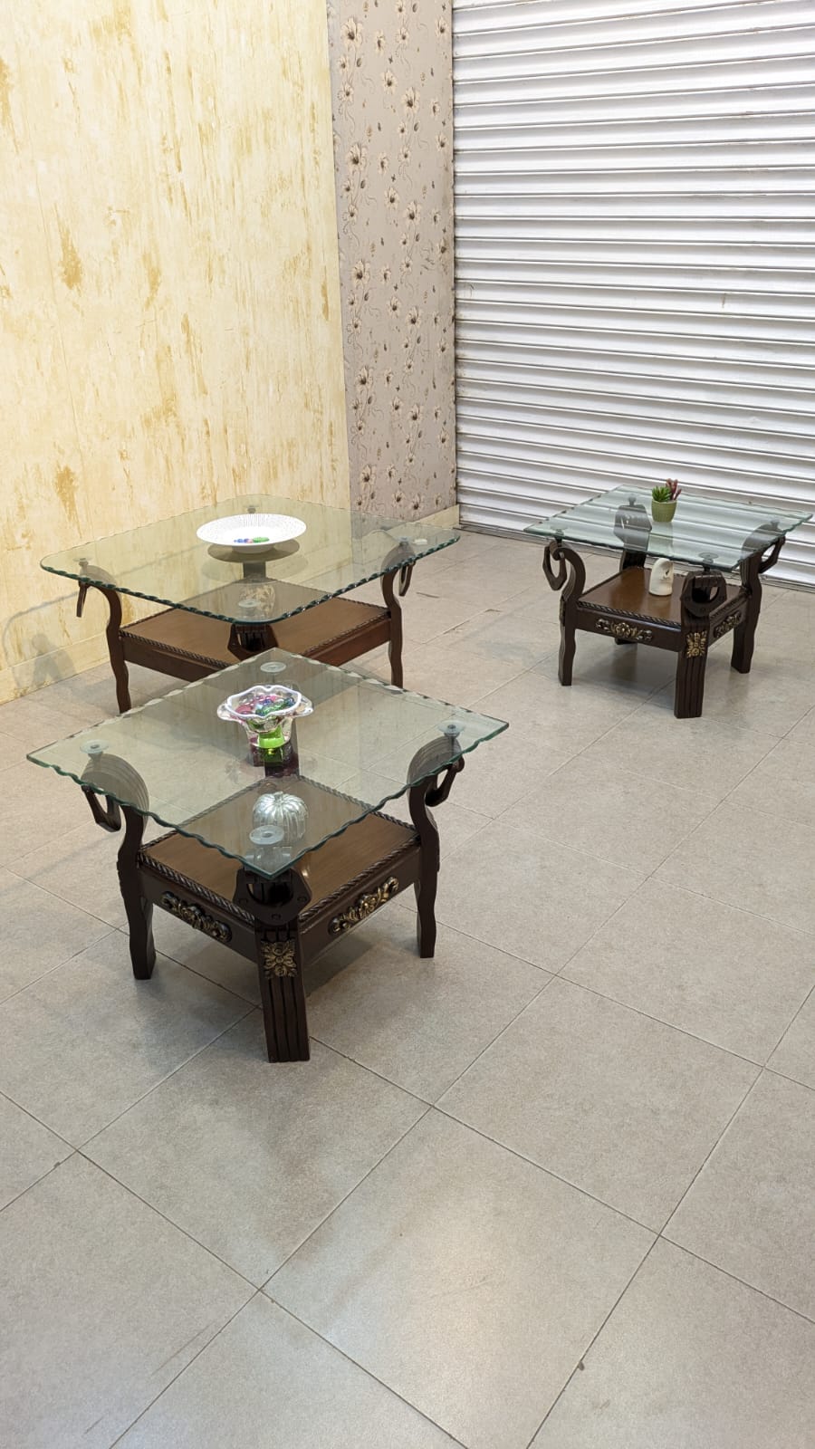 Center Table with 2 Side Tables Set