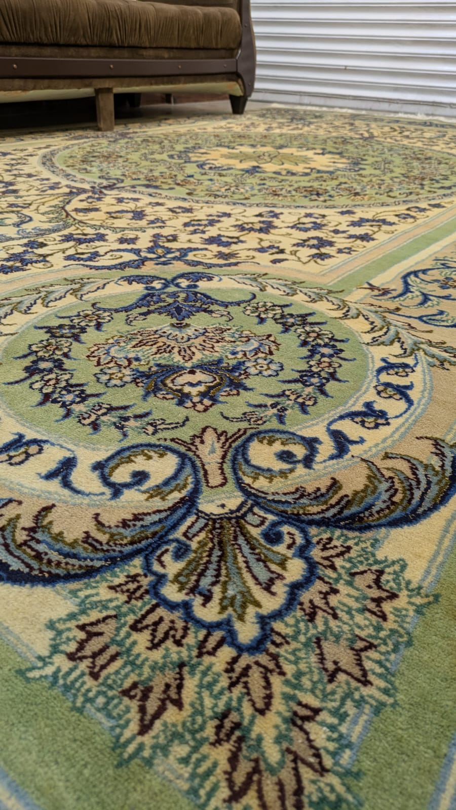Vintage Persian Nain Hand Knotted Carpet