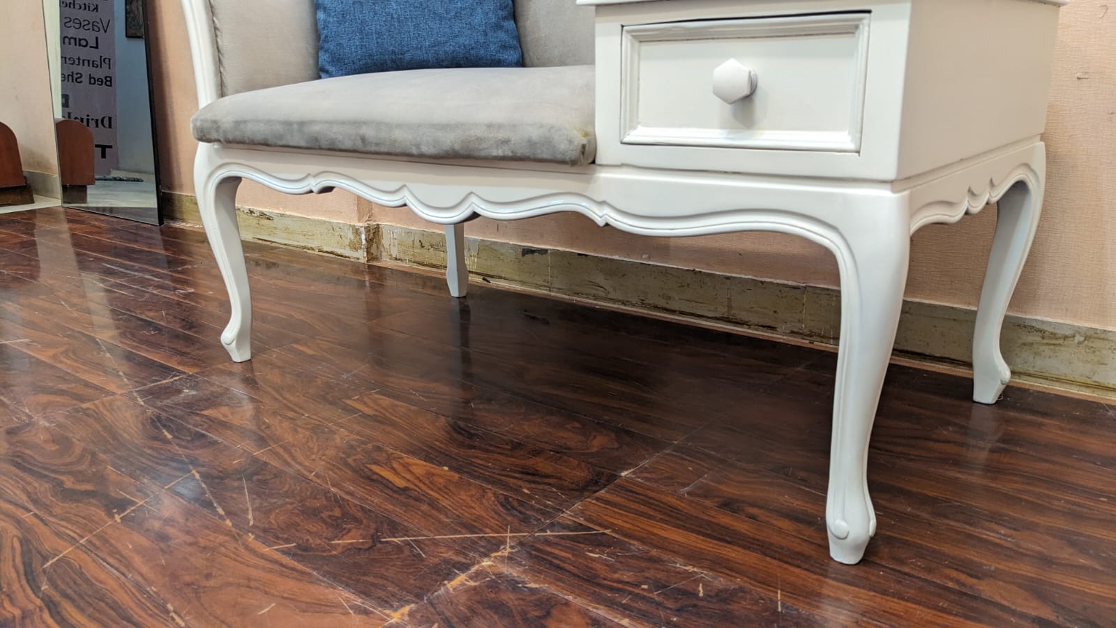 Solid Sheesham Wood Telephone Seattee