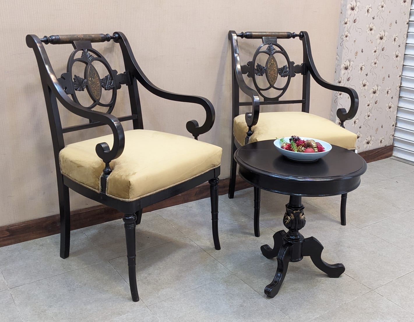 Kalamkar Furniture Solid Sheesham Wood Coffee Chairs Set