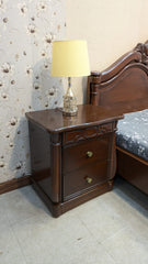 Diyar Wood King Size Bed with 2 Side Tables