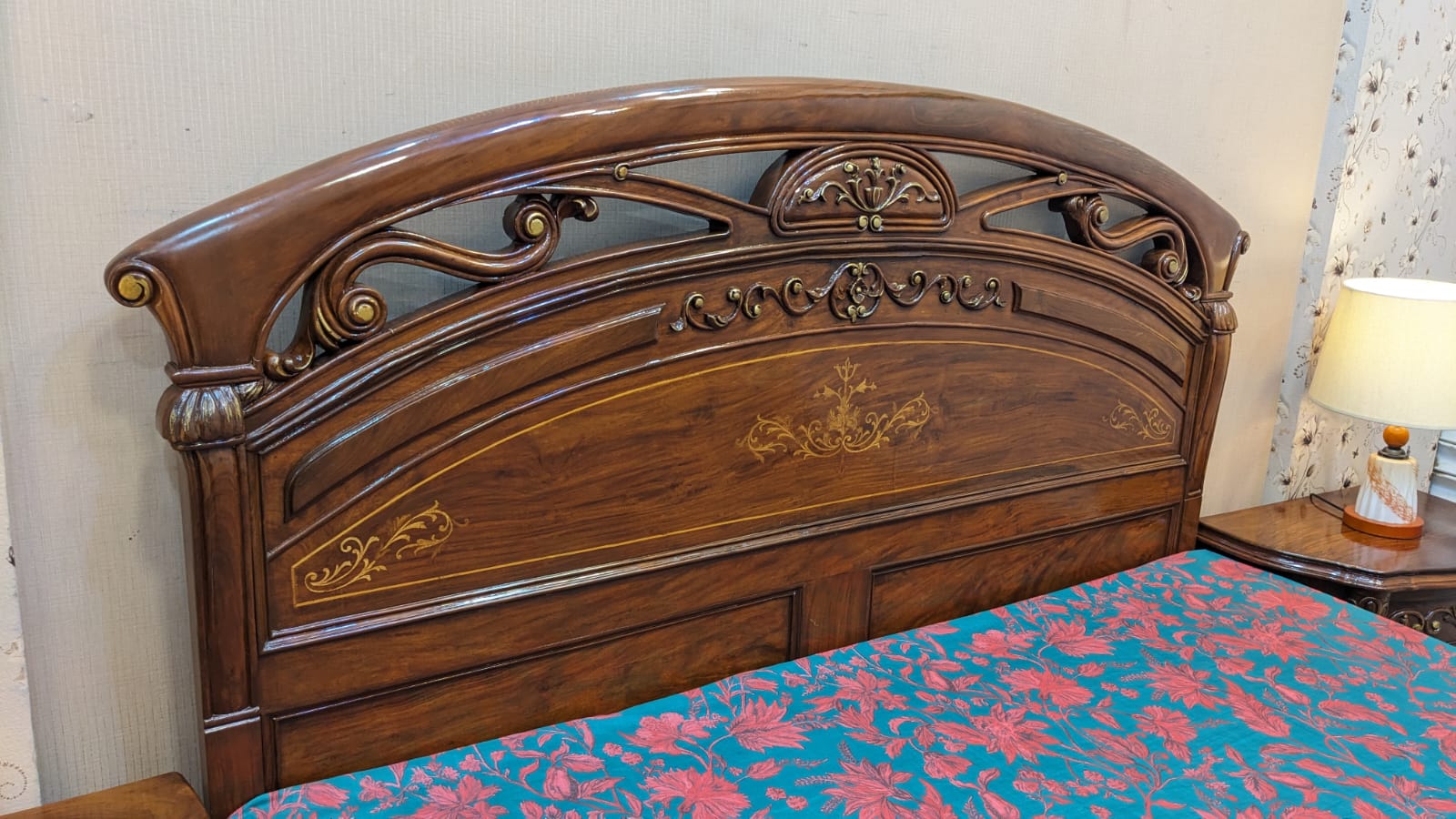 Solid Sheesham Wood King Size Bed Set