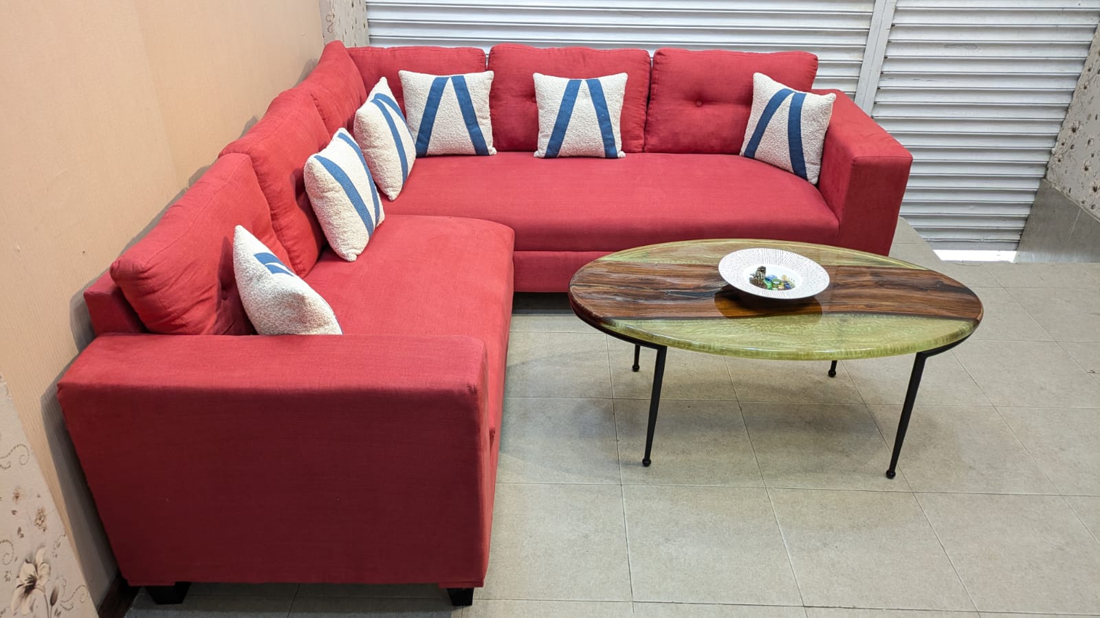 Modern Design 6 Seater L Shape Sofa Set