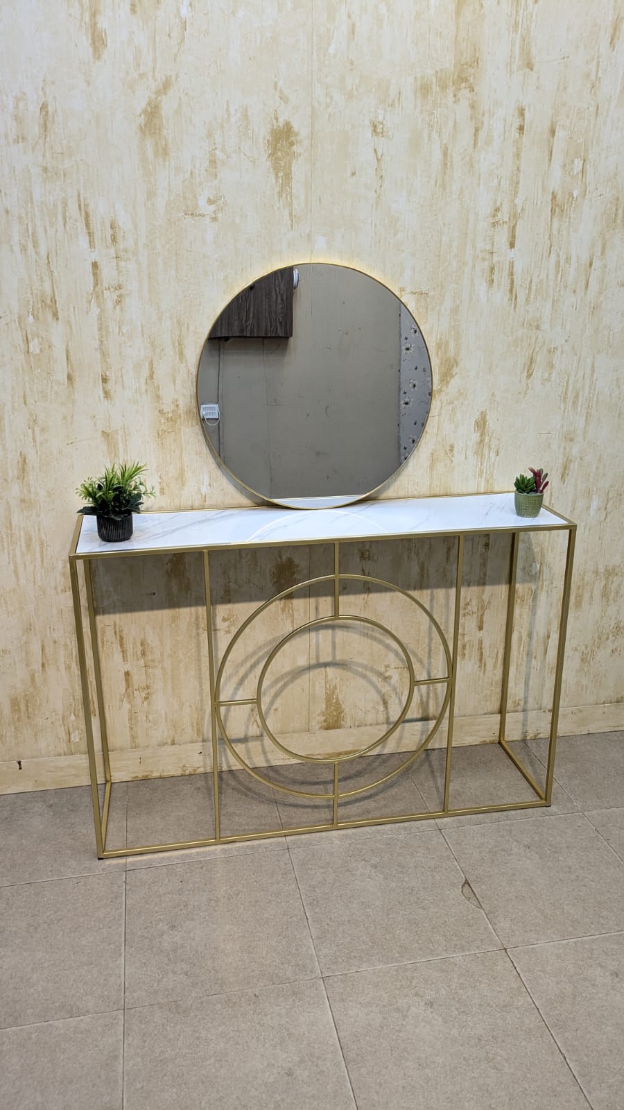 Console With Brand New Wall mounted Mirror