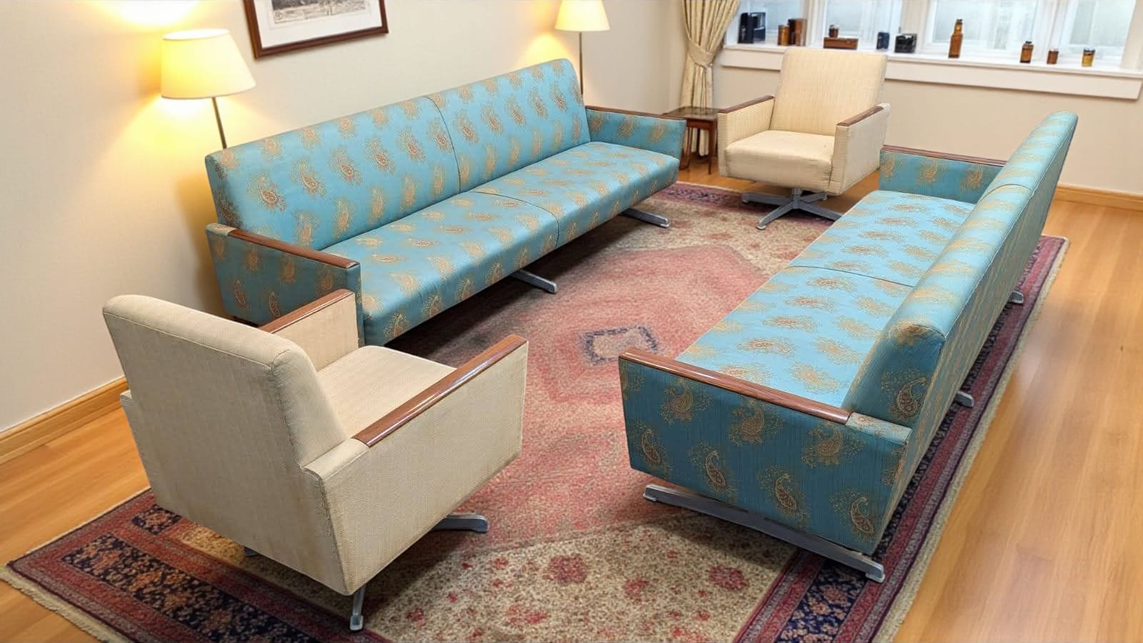 🔥Imported🔥European 1960's 10 Seater Sofa Set