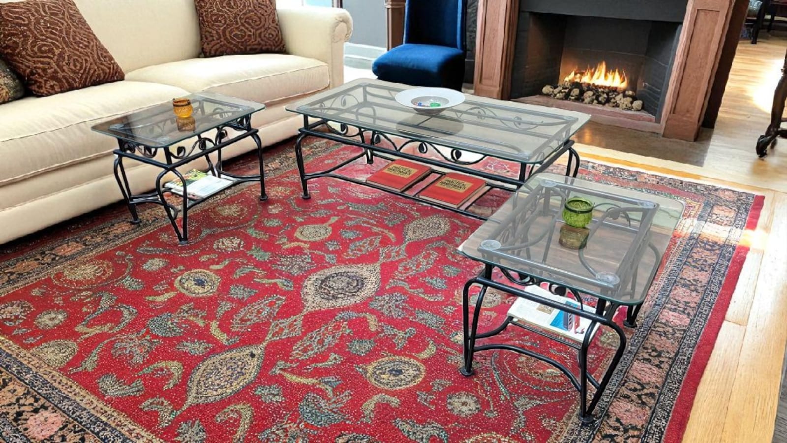 Metal Center & Side Tables Set