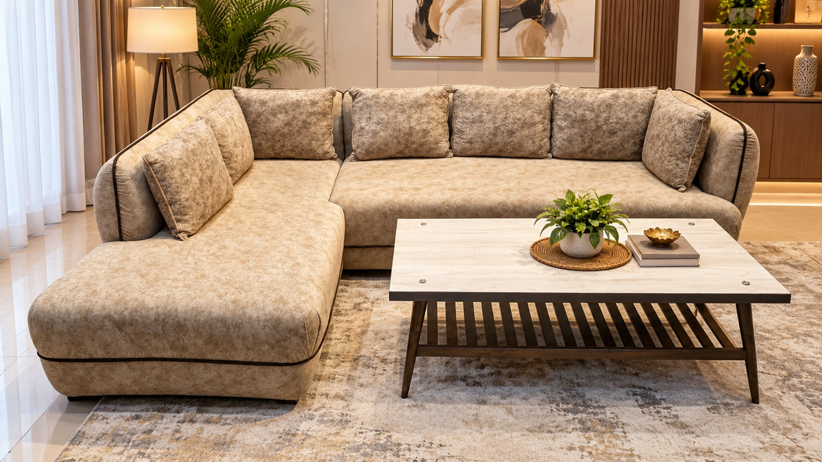 L Shape 6 Seater Sofa Set
