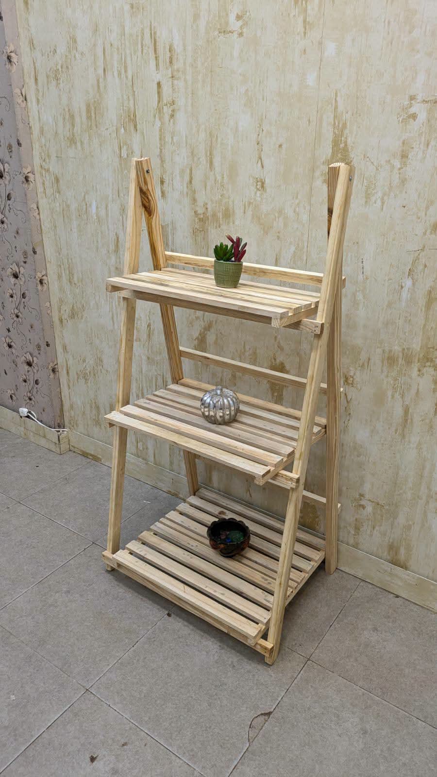 Brand New Pure Wooden Foldable Display Shelf