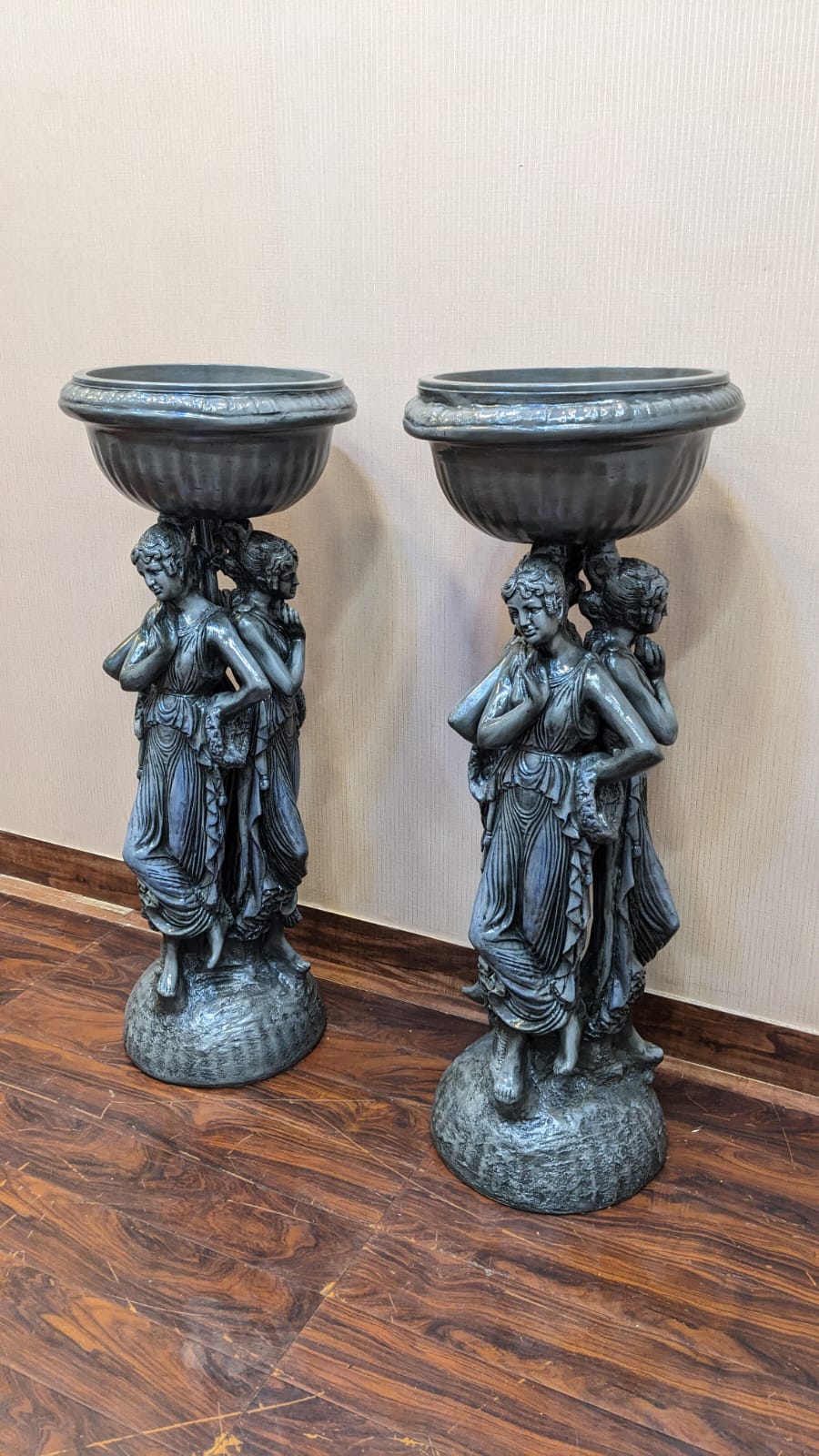 New Pair Of Roman Style Pedestals / Planters