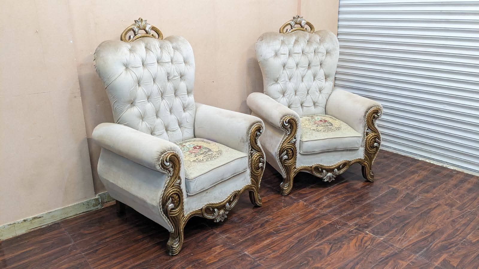 Pair Of High Back Chairs