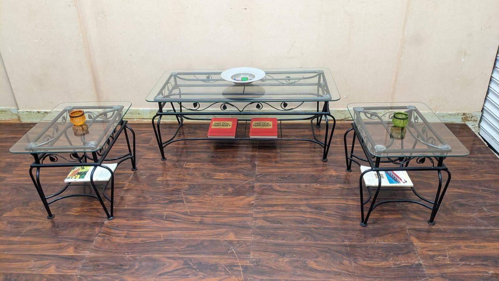 Metal Center & Side Tables Set