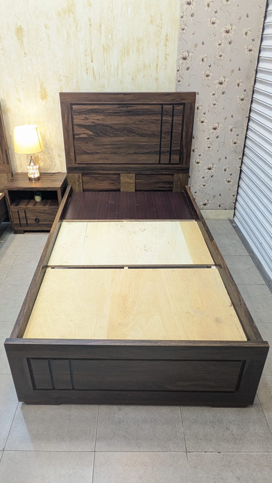 Brand New Pair of Single Beds with Shared Side Table