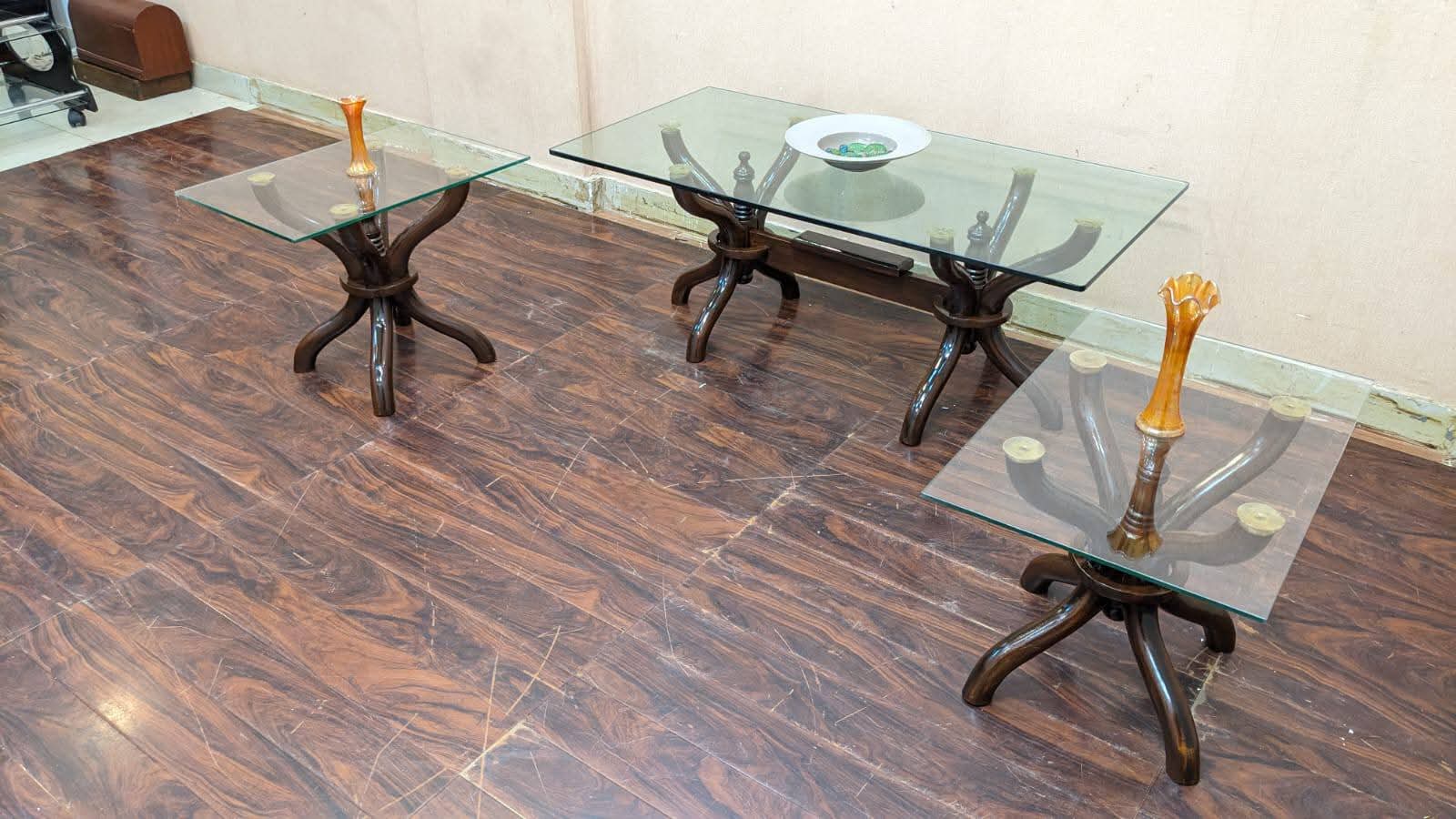 Sheesham Wood Center & Side Tables Set