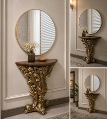 Console with Wall Mounted Mirror