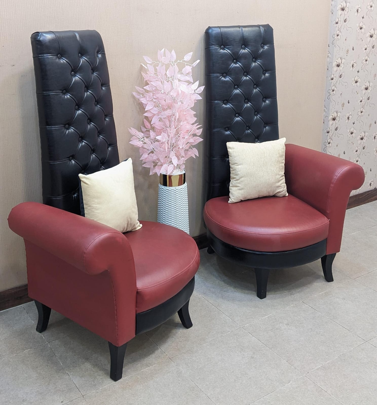 Pair of High Back Chairs
