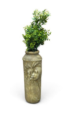 Brand New Face Cut Vase with Artificial Flowers