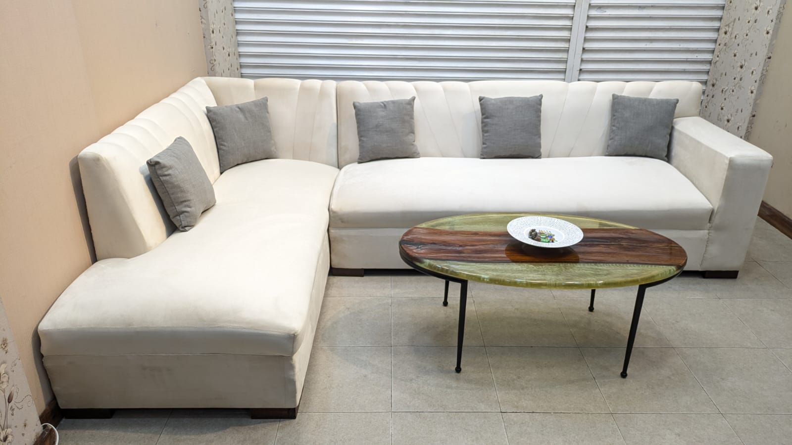 Modern Design 6 Seater L Shape Sofa Set
