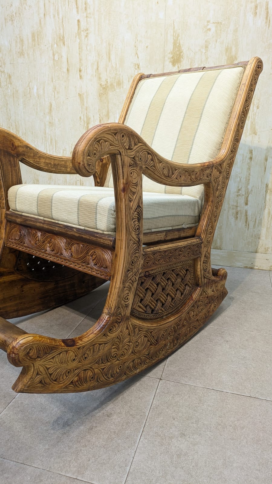 Solid Diyar Wood Rocking Chair