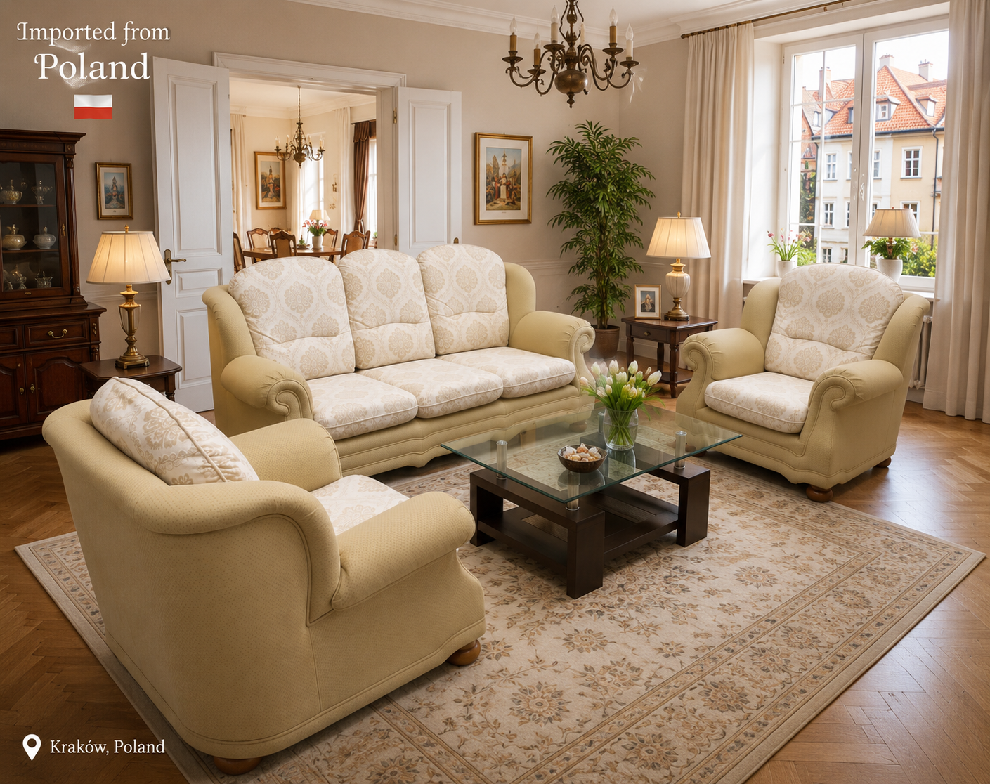 Imported Poland 5 Seater Sofa Set