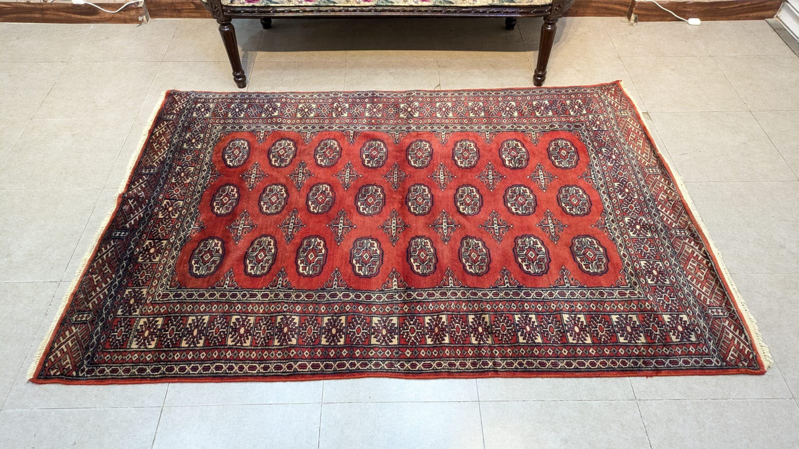 Vintage Bokhara Hand Knotted Carpet