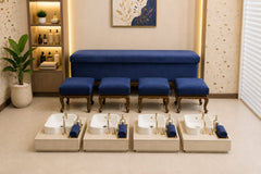 2 Seater Seattee with 4 Stools Or Pedicure Set