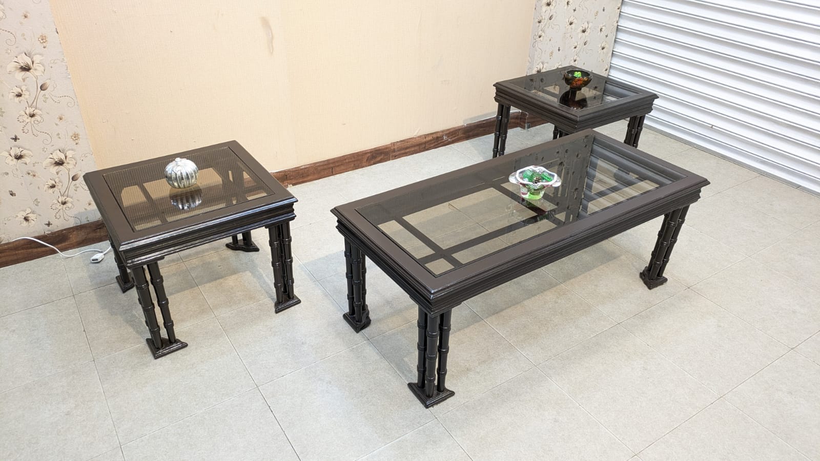Solid Sheesham Wood Center and Side Tables Set