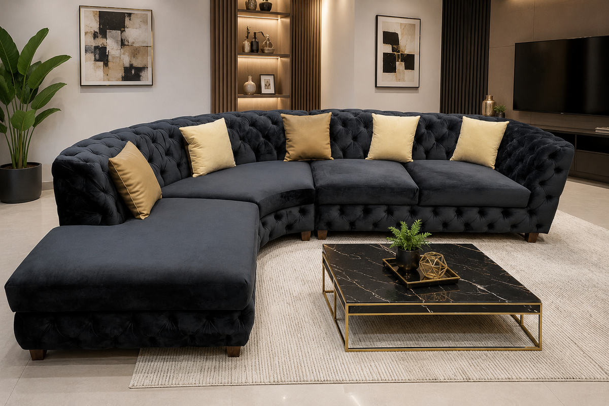 Modern Design 6 Seater L Shape Sofa Set