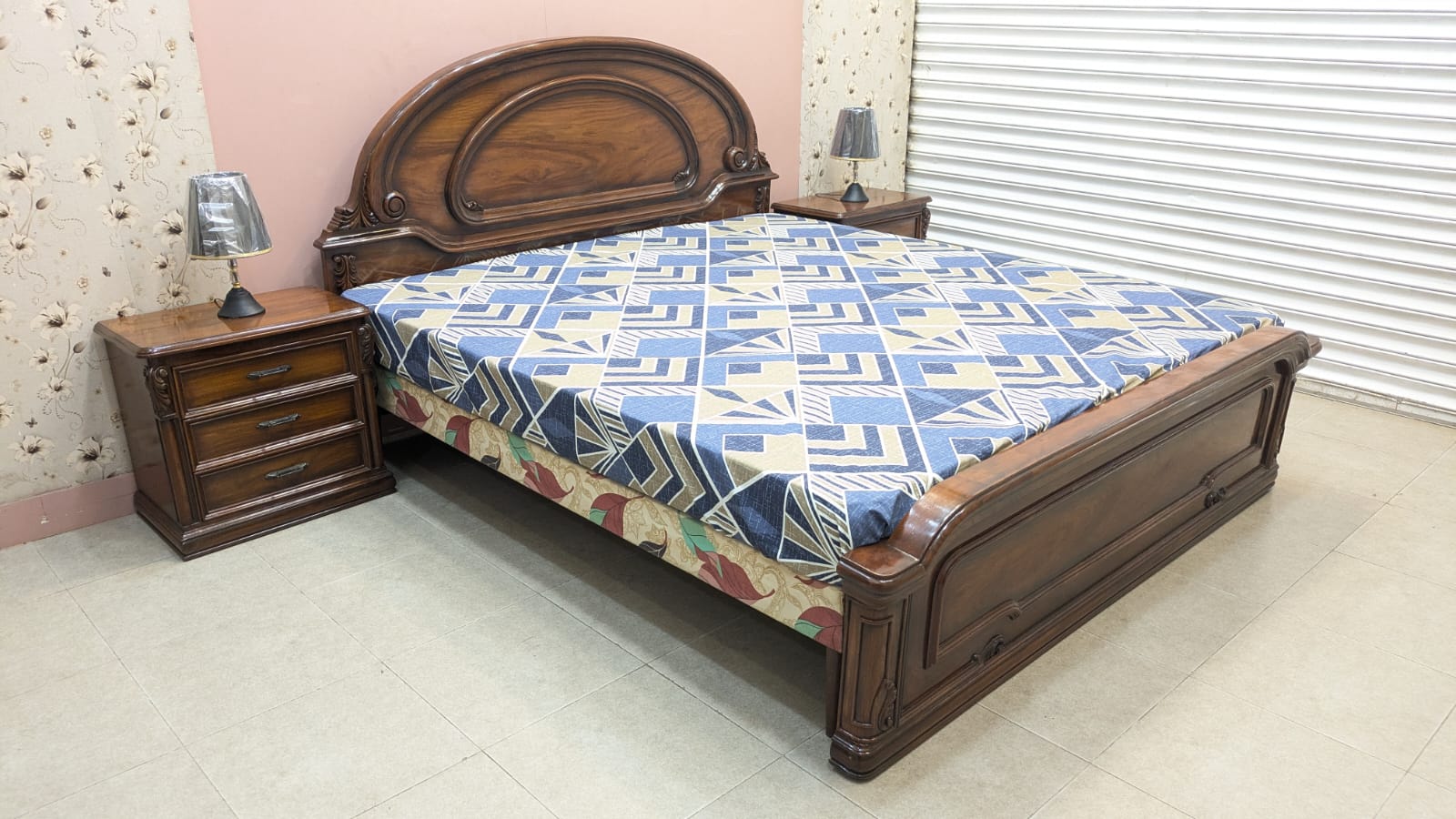 Sheesham Wood And Ply King Size Bed Set