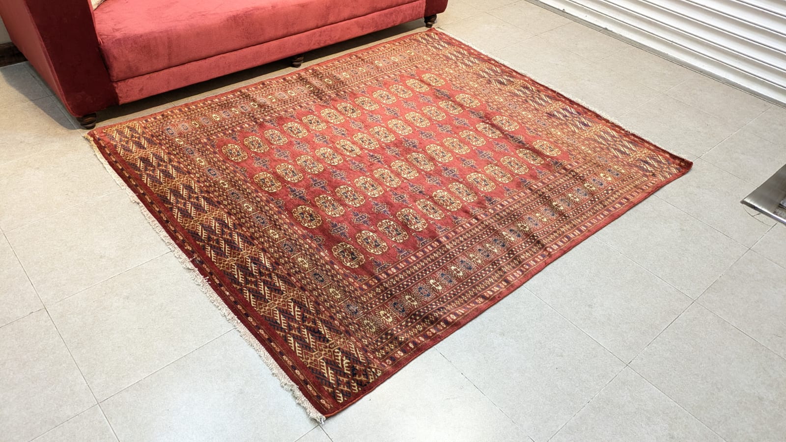 Vintage Bokhara Hand Knotted Carpet