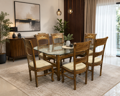 Solid Sheesham Wood 6 Seater Dining Table
