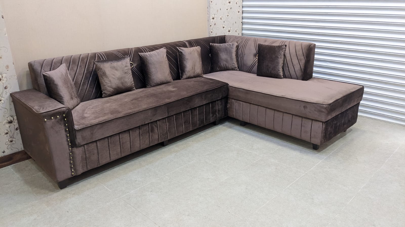 New 6 Seater L Shape Sofa Set