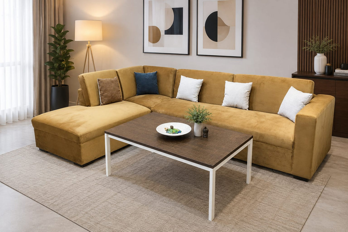 Comfortable 6 Seater L Shape Sofa Set
