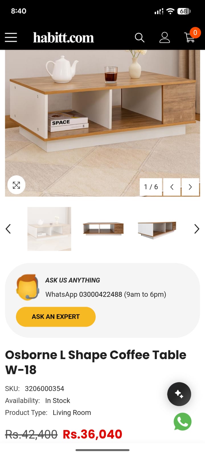 ̶HABIT Osborne COFFEE TABLE – STYLE