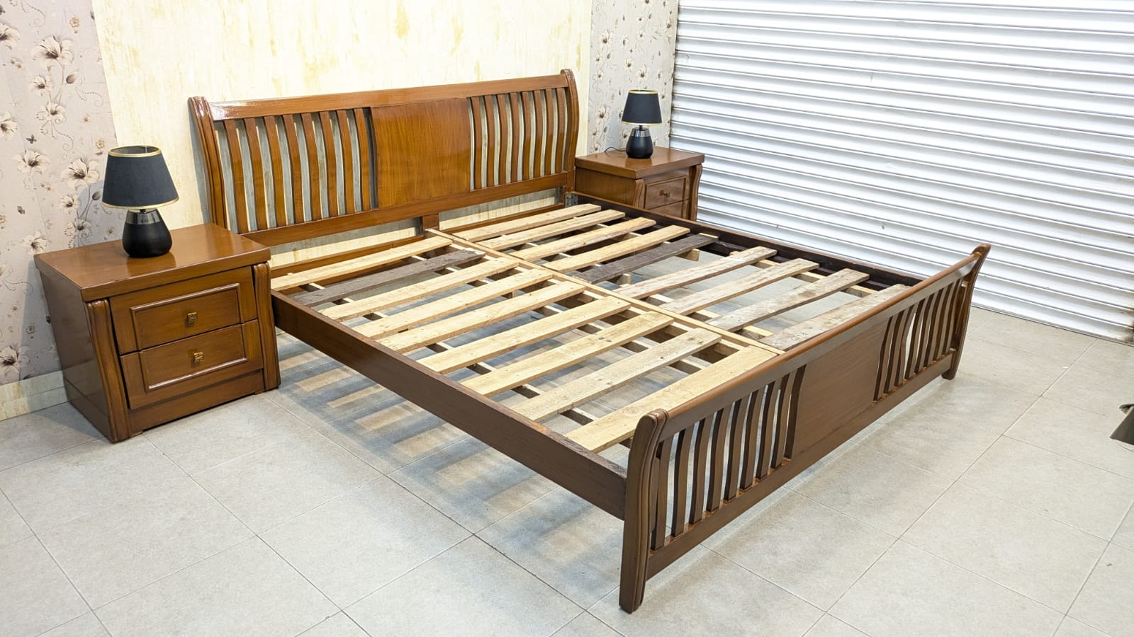 Elegant Diyar Wood King Size Bed Set ✨