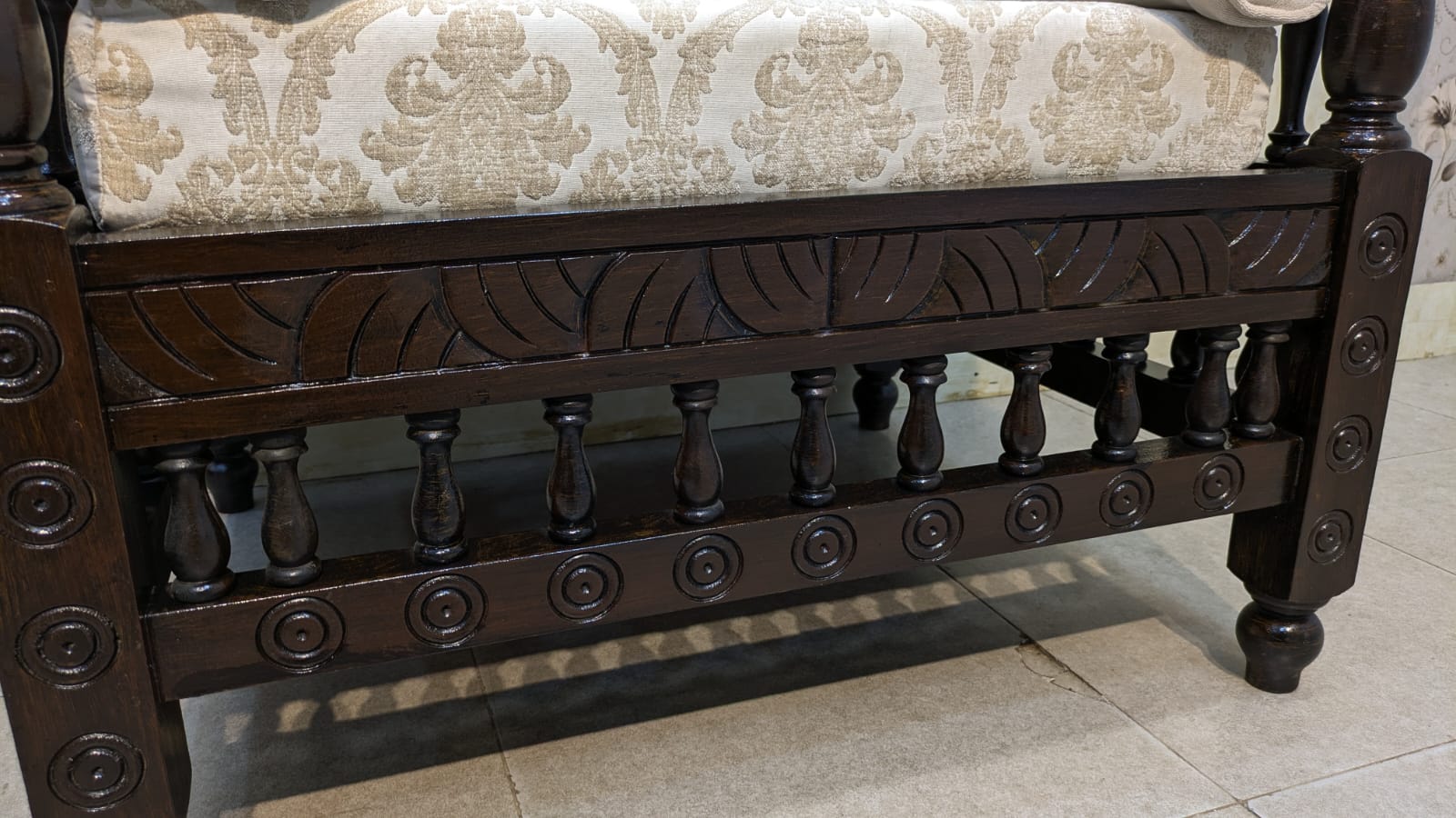 Vintage Sheesham Solid Wood 4 Seater Sofa Set