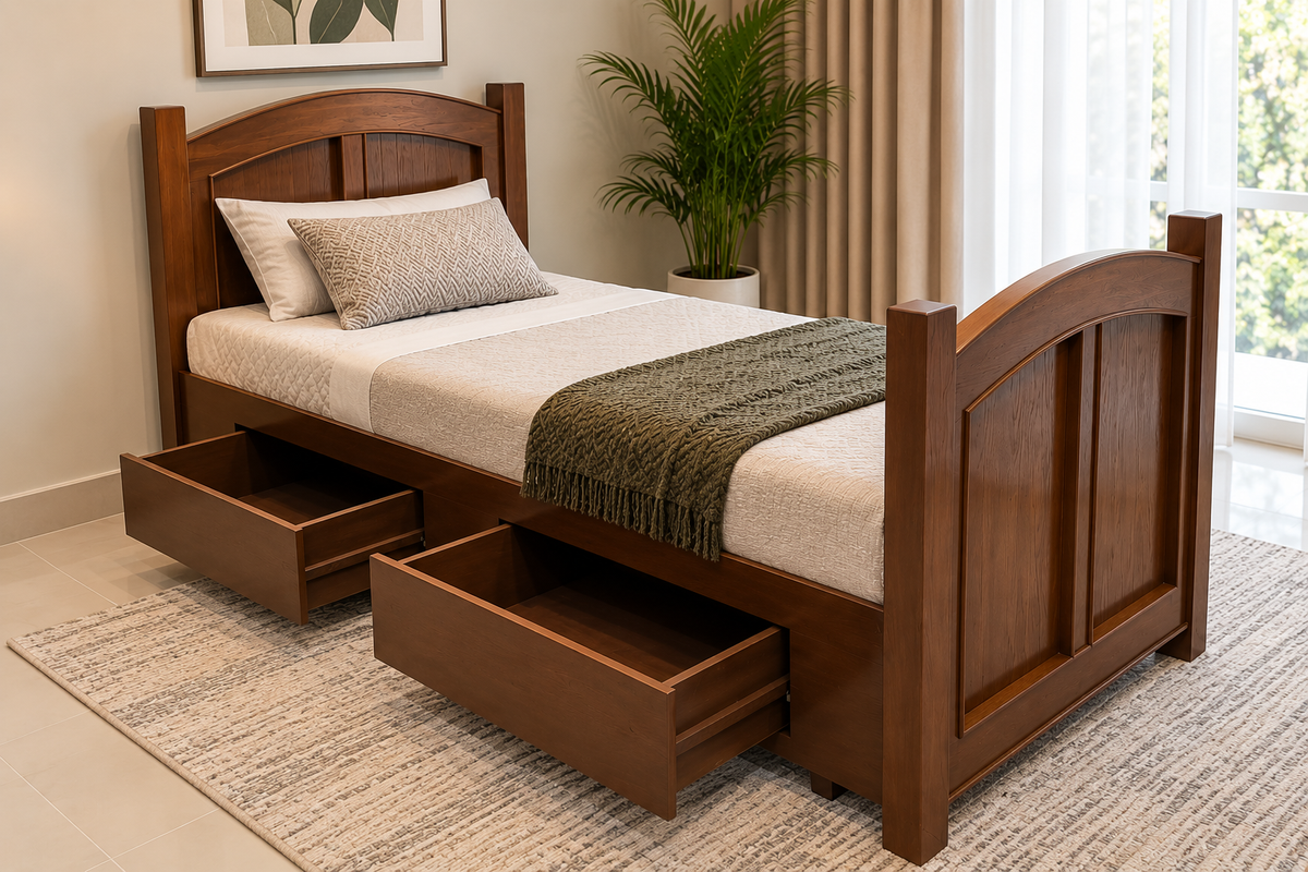 Single Bed with Storage Drawers
