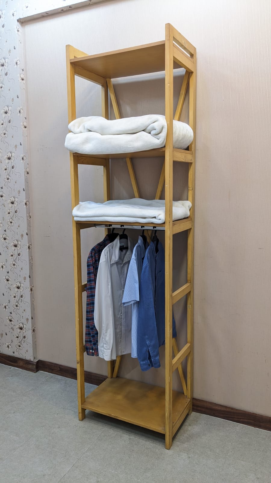 Pure Wooden Clothes Rack