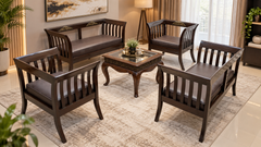 SOLID SHEESHAM WOOD 6-SEATER SOFA SET